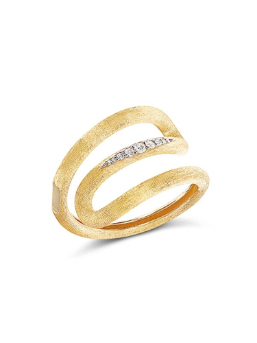 LIBERA GOLD AND DIAMONDS SPIRAL RING